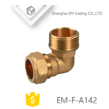 EM-F-A142 Female quick connector brass elbow pipe fitting for pvc pipe